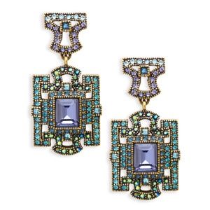 Heidi Daus Deco Windowpane Drop Earrings.  New /w box